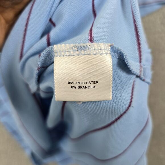 Peter Millar Polo Shirt Men's Blue & red Stripes Summer Comfort Golf Size L - Picture 5 of 11